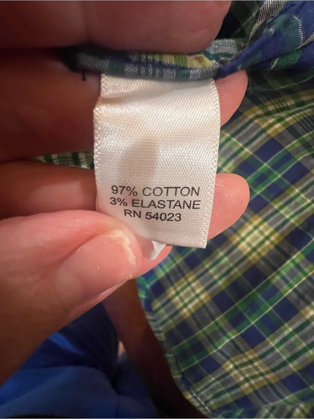 Banana Republic Men’s Blue & Green Plaid Short-Sleeve Button-Down Shirt
